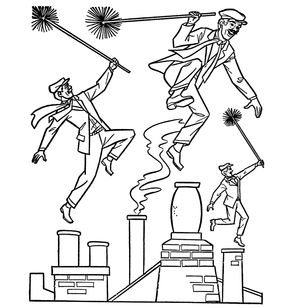 Plansa de colorat cu Mary Poppins 35 29